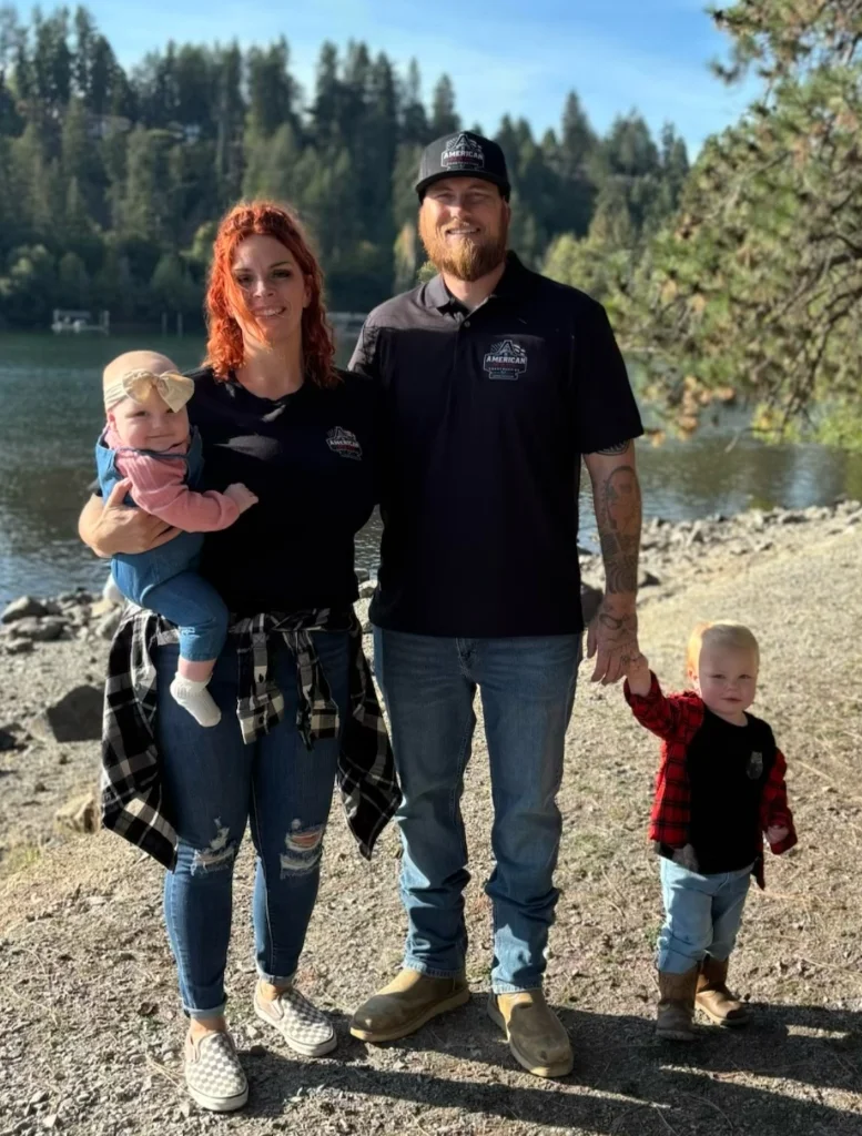 Kyle, his wife, and children - American Made Construction Family in North Idaho
